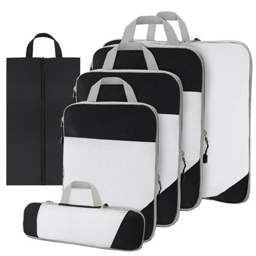 Packing cubes compressie set – 6-delig – Zwart