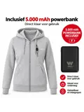 Infrarood Verwarmde Zipper Hoodie – Dames  Grijs