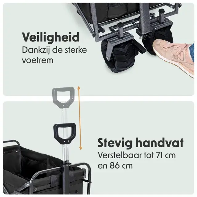 Bolderkar – 80KG – 94L – Zwart