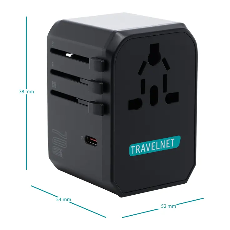 Wereldstekker 70W 3x USB-C & 2x USB-A