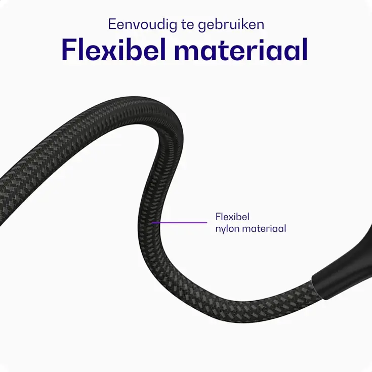 Flex USB-A naar USB-C Kabel 1M Wit
