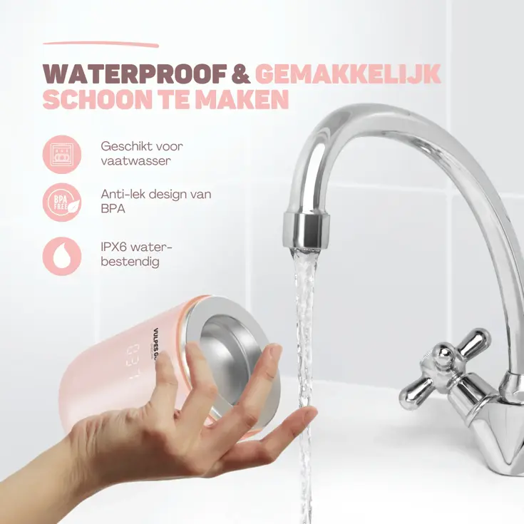 Flessenwarmer Roze Onderweg - MAX - 13200 mAh