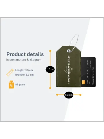 Bagagelabel – 4 stuks – Leer – Groen