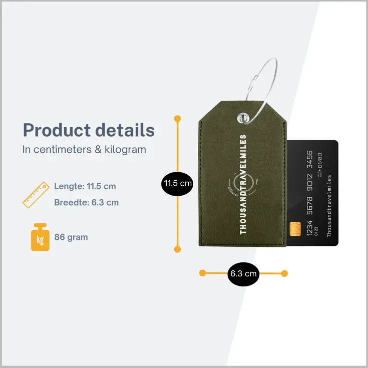 Bagagelabel – 4 stuks – Leer – Groen