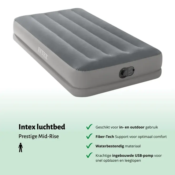 Luchtbed - Intex - 1P - 99x191 + Pomp