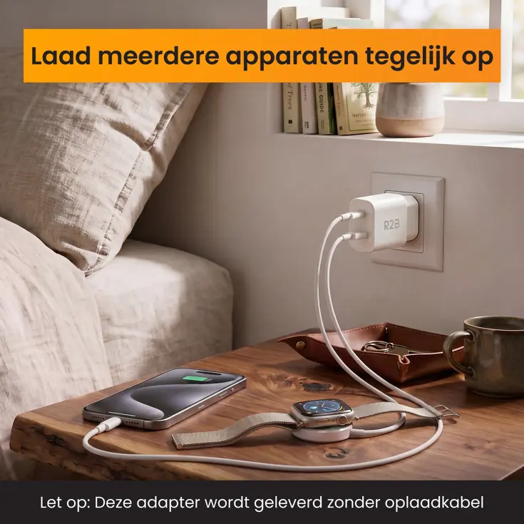 Krachtige 20W USB A & USB C Adapter Wit