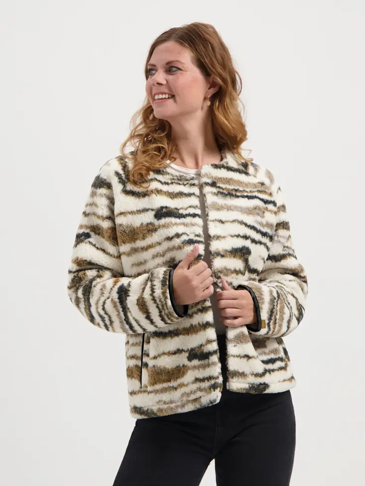 MGO Lana Dames - Vest - Teddy look- Wit