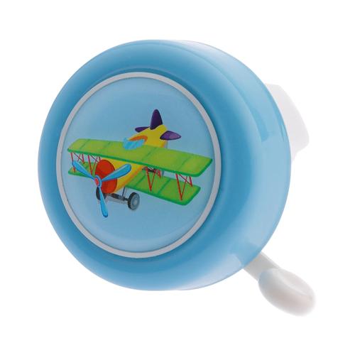 Robuuste fietsbel met vliegtuigopdruk blauw