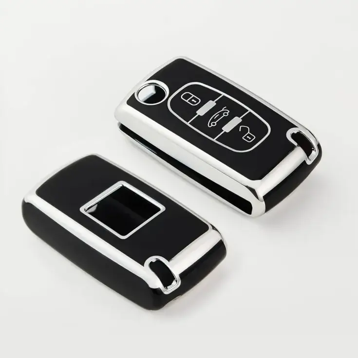 TPU Sleutelhoesje voor Peugeot zwart D3