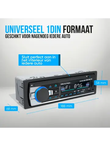 Autoradio met Bluetooth - 1DIN