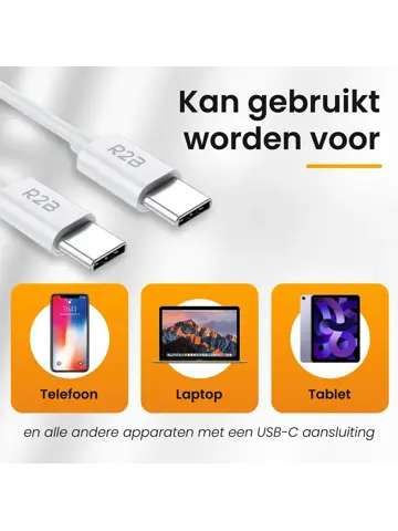 USB-C naar USB-C Kabel - 1 Meter