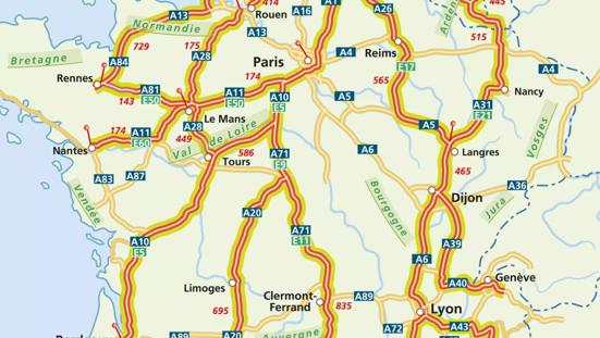 Kaart van België en Frankrijk