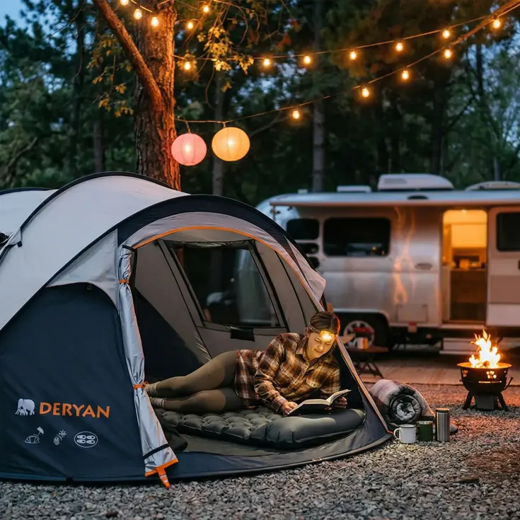 Opblaasbaar campingbed - Met draagtas - 1 persoons