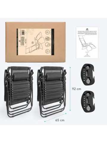 LifeGoods Opvouwbare Tuinstoelen - 2-pack