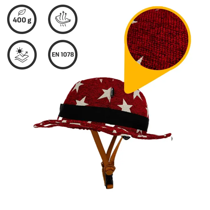 Vizorz SwitchCap fietshelm - Red stars classic
