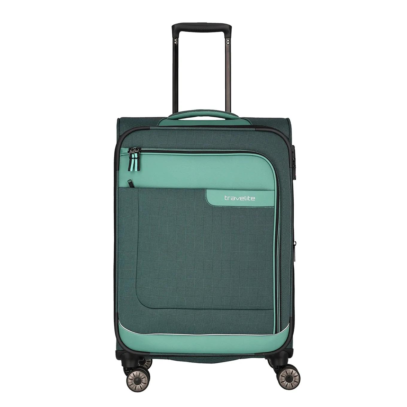 Travelite  4 wheel trolley m expandable Groen  Groen main product image