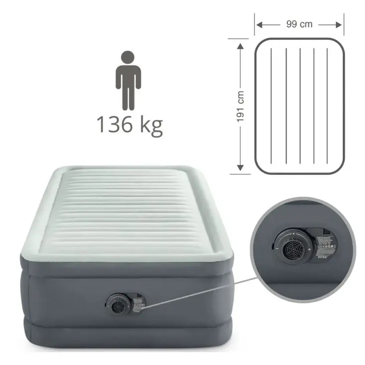Luchtbed - Intex - 1P - 99x191 + Pomp
