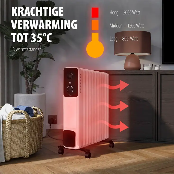 Olieradiator - Elektrische kachel - 2500W