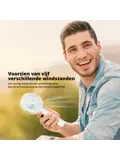 Oplaadbare Handventilator - Wit/Roze