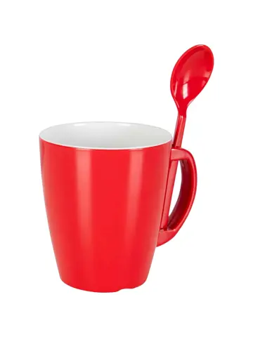 Mok met lepel Rainbow 390ml 4 Stuks