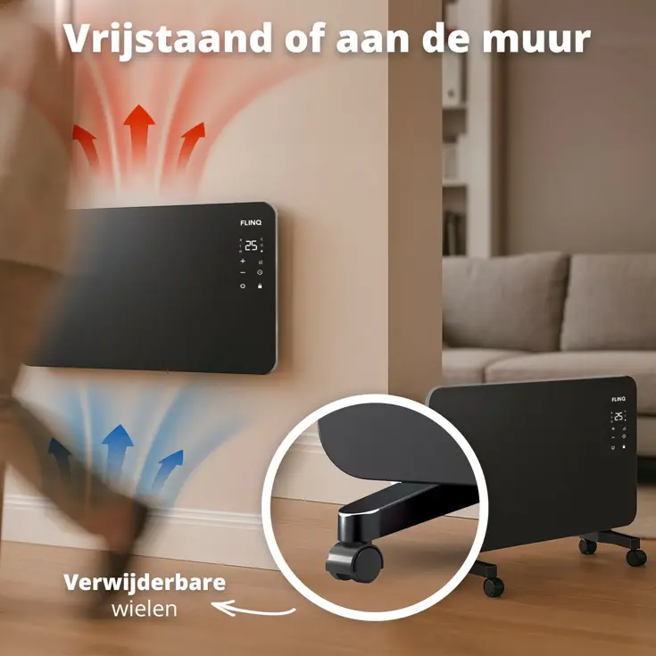Slimme Paneelverwarmer -2000W - Zwart