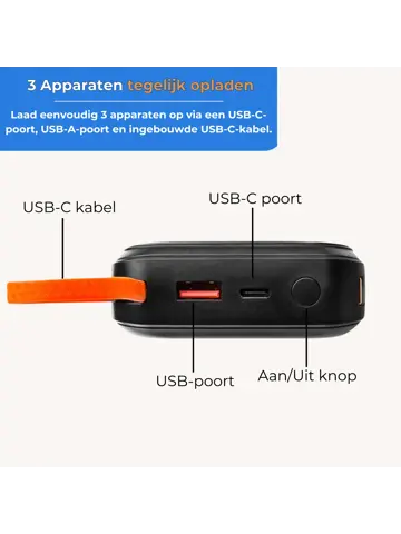 XL All-in-1 Powerbank 20.000 mAh met Kabels