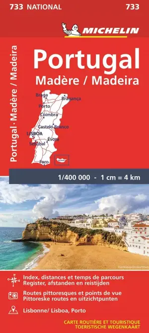 Michelin Wegenkaart 733 Portugal-Madeira 2022
