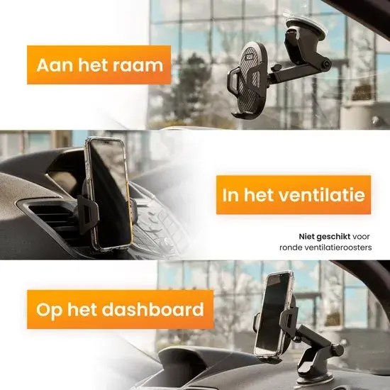 Telefoonhouder Auto Zuignap en Ventilatie