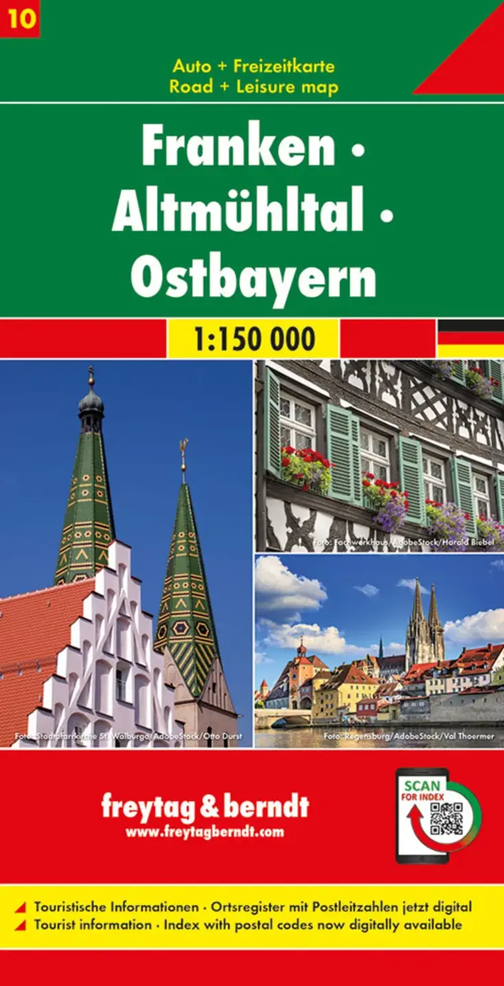 Wegenkaart Duitsland 10 Franken Altmühltal