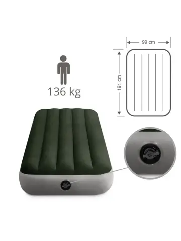 Luchtbed - Intex - 1P - 99x191 cm + pomp