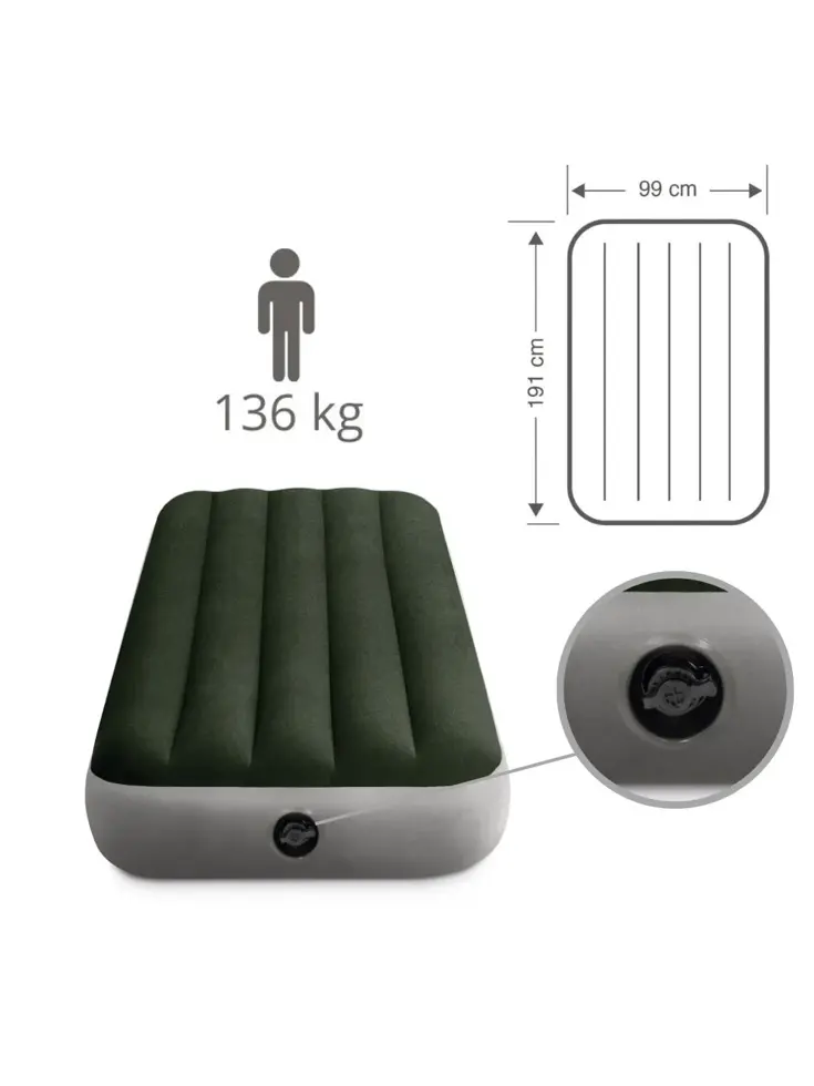 Luchtbed - Intex - 1P - 99x191 cm + pomp