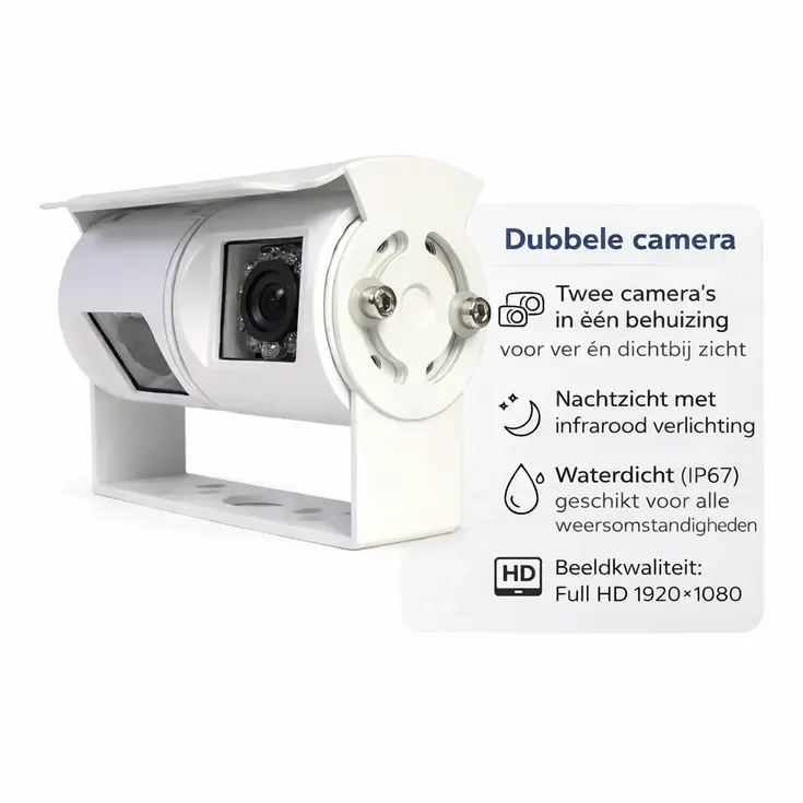 Dubbele achteruitrijcamera – kantelbaar