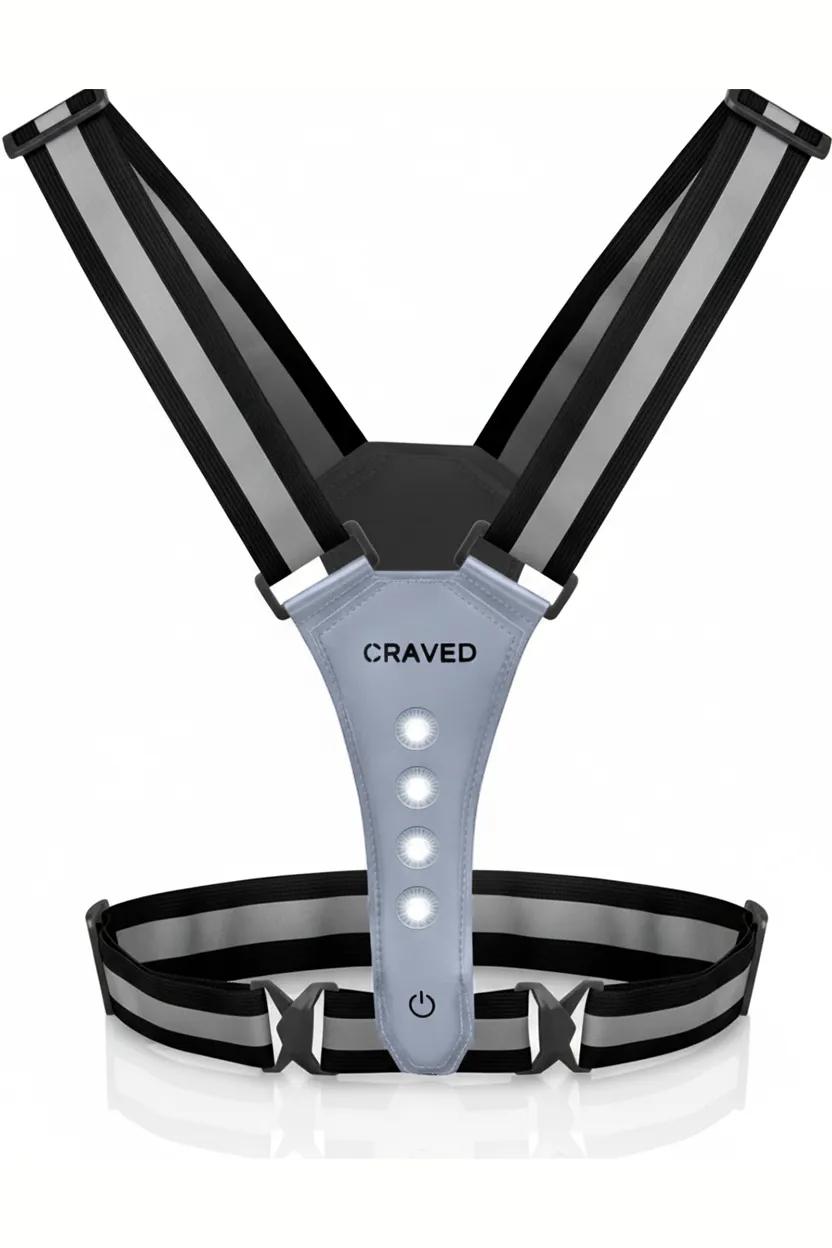 Craved  Hardloopvest LED  Oplaadbaar  Zilver