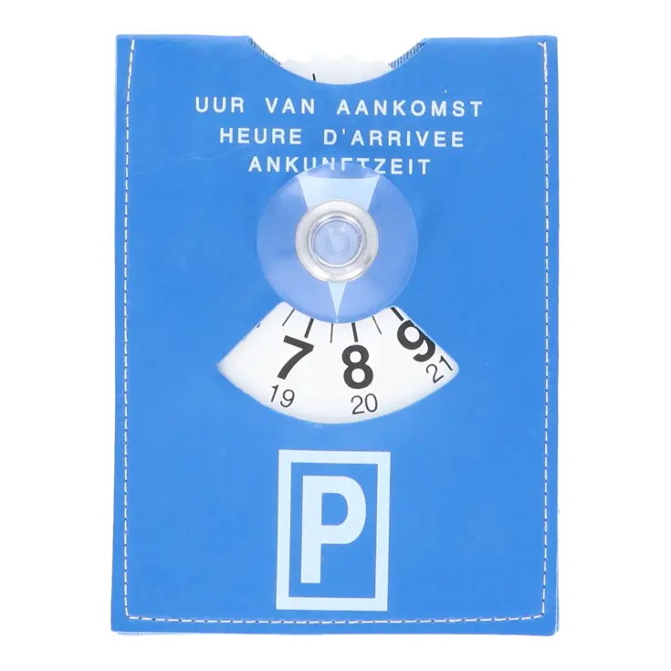 Parkeerschijf met zuignap voor blauwe zones