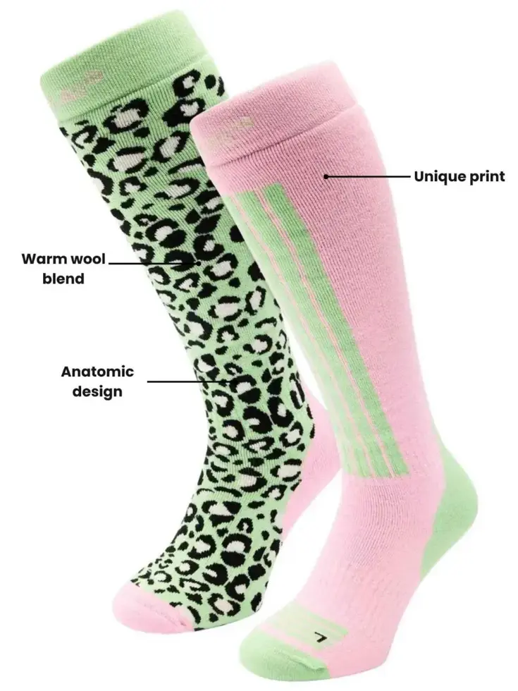 2 paar - Dames - Skisokken