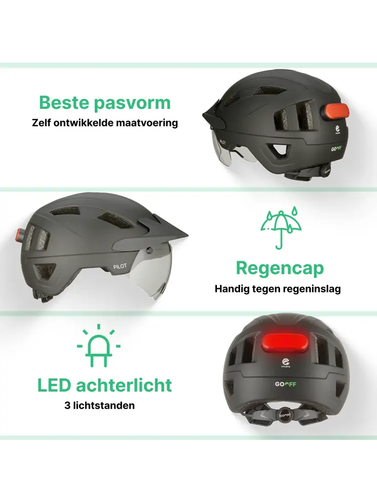 PILOT fietshelm met regencap