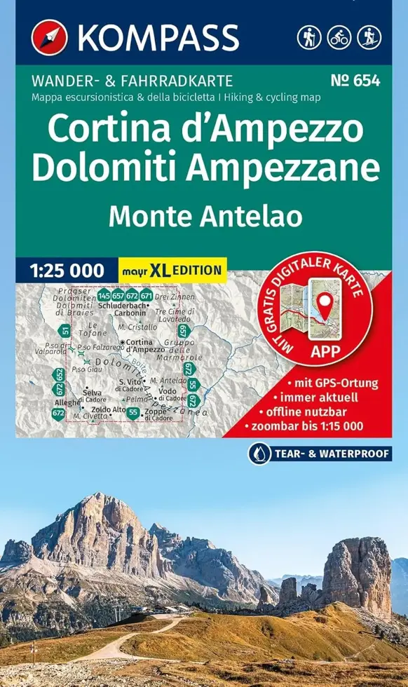 Wandelkaart WK654 Cortina d'Ampezzo