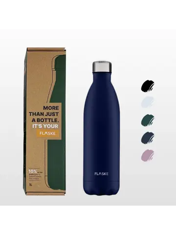 FLASKE 1 liter  RVS Drinkfles