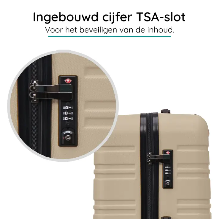 Reiskoffer M ABS 74L met TSA-slot en 360° wielen