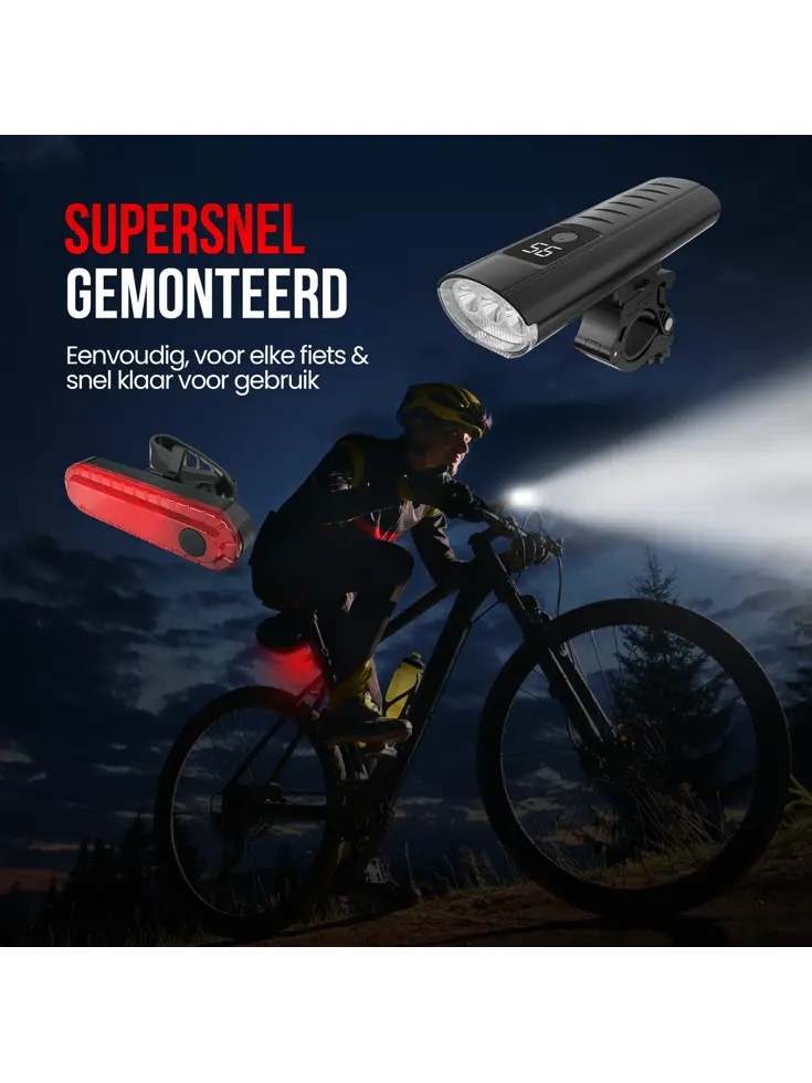Fietsverlichting Set - 1600 Lumen
