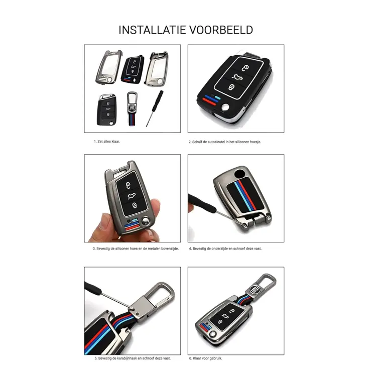 Metalen Sleutelhoesje voor Volkswagen grijs B3