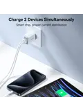2-Poort Adapter USB/USB-C - Wit