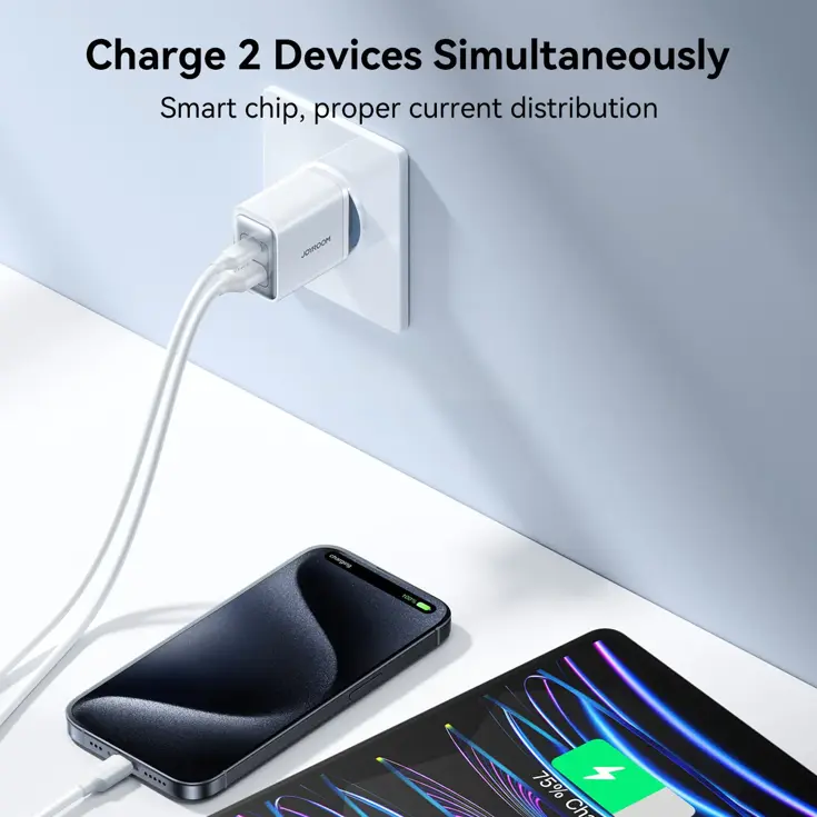 2-Poort Adapter USB/USB-C - Wit