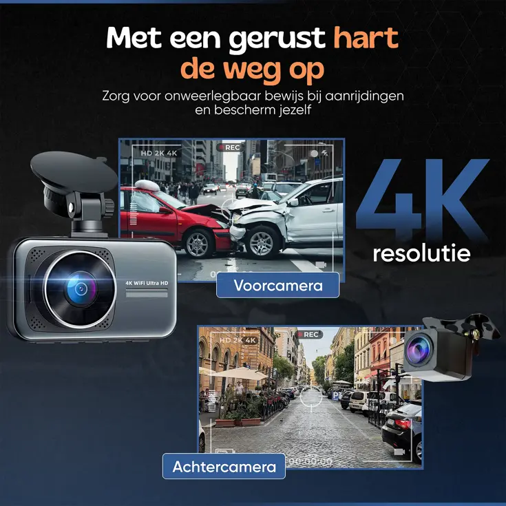 2CH Dashcam - WiFi GPS 4K 64GB - D1 Pro Dashcam