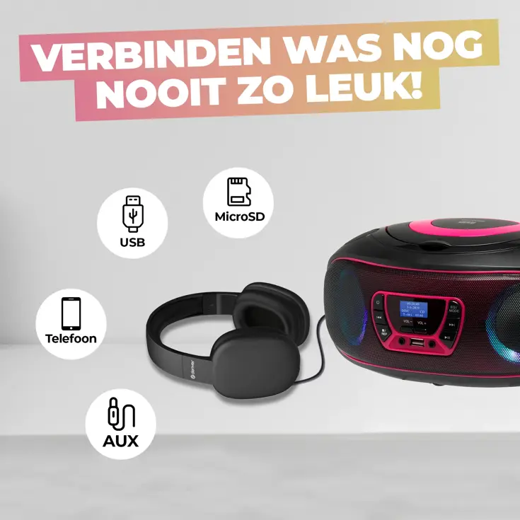 TDB212PINK DAB+/FM Radio Boombox