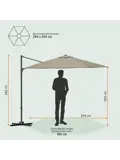 Zweefparasol – Ø300 cm – Waterdicht