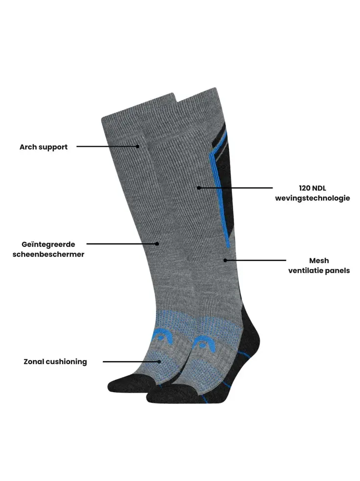 2 paar - Unisex - Skisokken