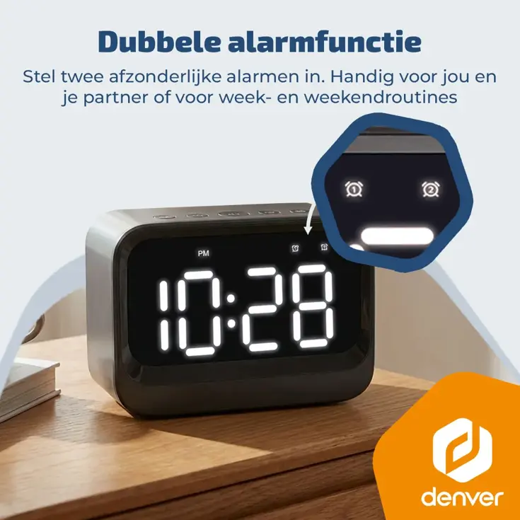 FM Klokradio Bluetooth Dual Alarm