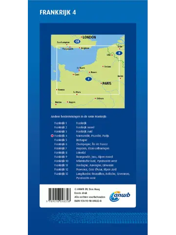 ANWB Wegenkaart Normandie, Picardie, Parijs