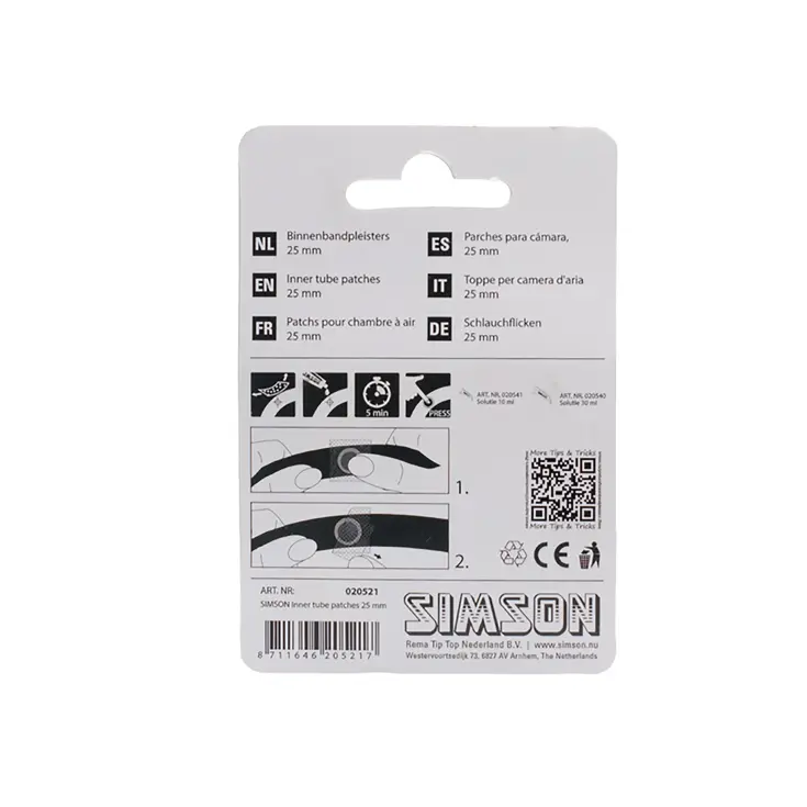 Binnenbandpleisters 25mm, 8 stuks voor alle banden